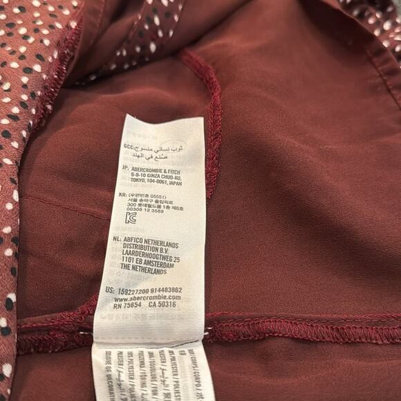 A&F POLKA DOT BUTTON DOWN LONG SLEEVE SHIRT DRESS WITH POCKETS SIZE SMALL - Picture 12 of 13